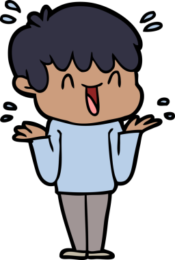 Bir insan tarafından çizilmiş gülen çocuk.