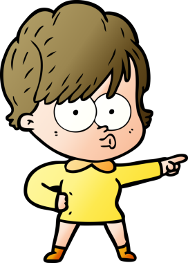 Bir insan tarafından çizilmiş karikatür kadın.