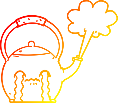 Bir insan tarafından çizilmiş bir karikatürün sıcak gradyan çizimi