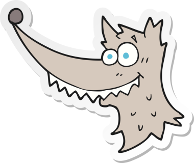 Bir insan tarafından çizilmiş kurt kafasının çıkartması.