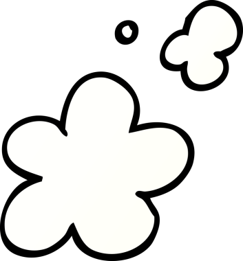 Bir insan tarafından çizilmiş vektör gradyan çizim duman bulutları