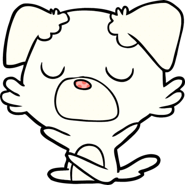 Bir insan tarafından çizilmiş çizgi film köpeği.