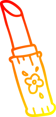 Bir insan tarafından çizilmiş bir çizgi film rujunun sıcak gradyan çizimi