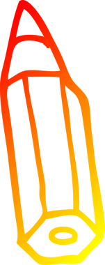 Bir insan tarafından çizilmiş karikatür kaleminin sıcak gradyan çizimi