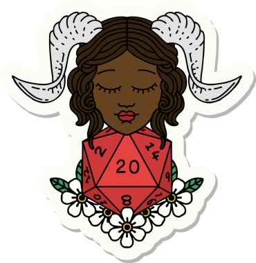 Bir insan tarafından çizilmiş doğal 20 D20 zarlı bir yapıştırma.