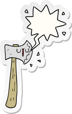 Bir insan tarafından çizilmiş baltalı bir balta.