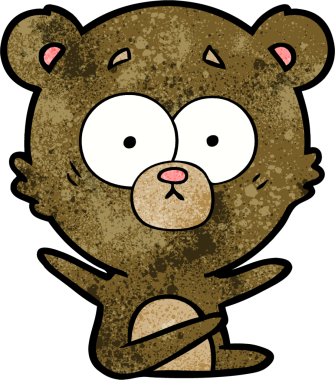 Bir insan tarafından çizilmiş sürpriz ayı karikatürü