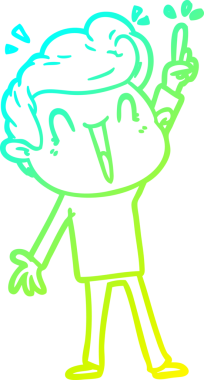 Bir insan tarafından çizilmiş, heyecanlı bir çizgi film çizimi.