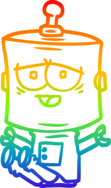 gökkuşağı gradyan çizgisi bir insan tarafından çizilmiş robot çizgi