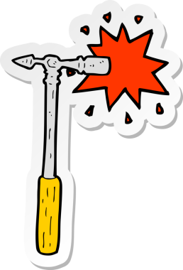 Bir insan tarafından çizilmiş bir çekicin çıkartması.