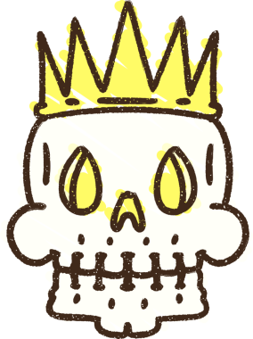 Bir insan tarafından çizilen taçlandırılmış Kafatası Tebeşiri