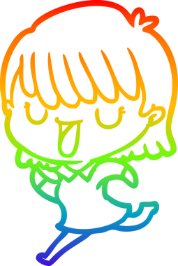 gökkuşağı gradyan çizimi bir insan tarafından çizilmiş bir karikatür kadın