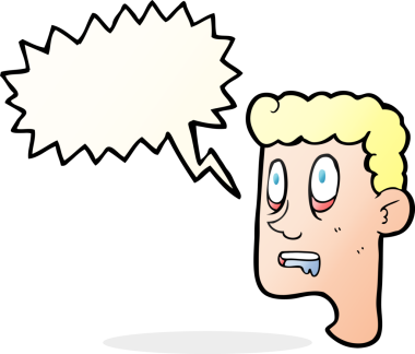 Serbest konuşma balonu karikatürü bir insan tarafından çizilmiş ağzı sulanmış bir adam.