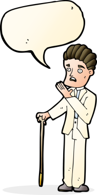 Bir insan tarafından çizilmiş konuşma balonlu bir karikatür.