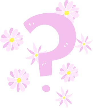 Bir insan tarafından çizilen soru işaretinin düz renk çizimi