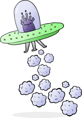 Bir insan tarafından çizilmiş serbest çizim uçan daire.