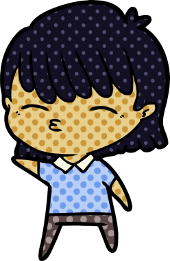 Bir insan tarafından çizilmiş karikatür kadın.