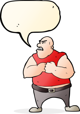 bir insan tarafından çizilmiş konuşma balonlu vahşi bir adam.