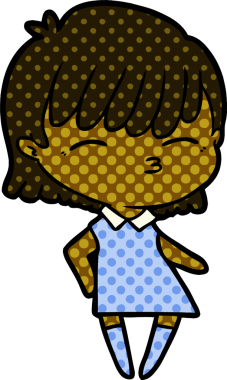 Bir insan tarafından çizilmiş karikatür kadın.