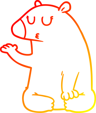 Bir insan tarafından çizilmiş bir kutup ayısının sıcak çizgi çizimi