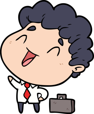 Bir insan tarafından çizilmiş sevimli bir karikatür işadamı