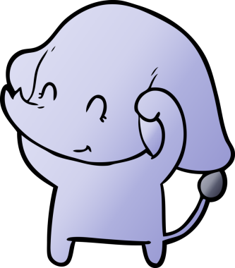 Bir insan tarafından çizilmiş şirin bir fil.