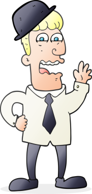 Bir insan tarafından çizilmiş serbest çizim karikatür işadamı