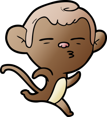 bir insan tarafından çizilmiş şüpheli maymun çizgi filmi