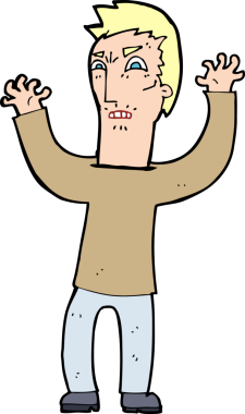 Bir insan tarafından çizilmiş kızgın bir adam.