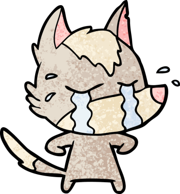 Bir insan tarafından çizilmiş ağlayan kurt çizgi filmi.