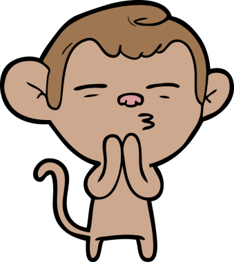 bir insan tarafından çizilmiş şüpheli maymun çizgi filmi