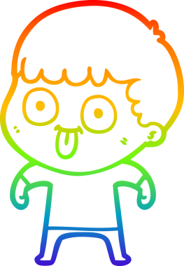 Gökkuşağı gradyan çizgi çizimi bir insan tarafından çizilmiş bir karikatür adam