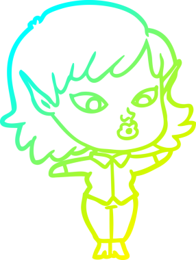 Bir insan tarafından çizilmiş güzel bir elf kızı çizimi.