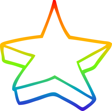 gökkuşağı gradyan çizimi bir insan tarafından çizilmiş bir çizgi film yıldızı