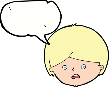 Bir insan tarafından çizilmiş konuşma balonu olan mutsuz bir çocuk.