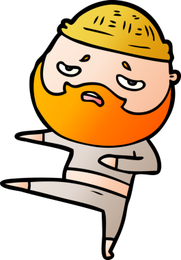 Bir insan tarafından çizilmiş sakallı endişeli bir adam.