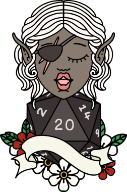 Retro Dövme Tarzı Bir insan tarafından çizilmiş doğal yirmilik zarlı düzenbaz karakter