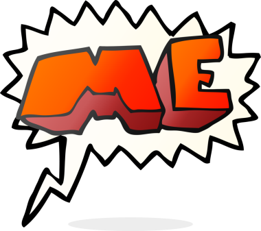 Bir insan tarafından çizilmiş serbest konuşma balonu karikatürü ME sembolü