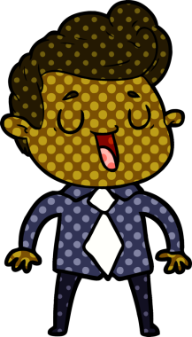 Bir insan tarafından çizilmiş mutlu çizgi film adamı.