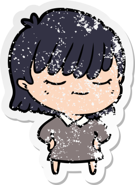 Bir insan tarafından çizilmiş karikatür bir kadının sıkıntılı çıkartması.