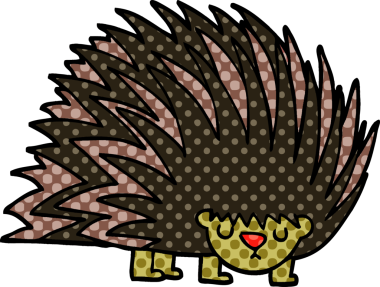 Bir insan tarafından çizilmiş çivili kirpi.