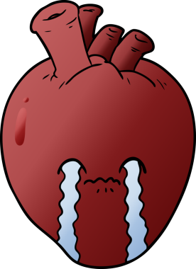 Bir insan tarafından çizilmiş karikatür kalp.