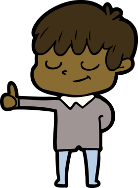 Bir insan tarafından çizilmiş mutlu çocuk çizgi filmi.