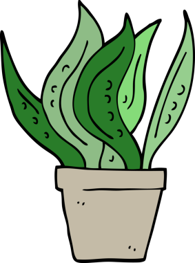 Bir insan tarafından çizilmiş karalama evi bitkisi.