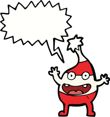 Bir insan tarafından çizilmiş komik bir noel yaratığı.