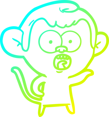 Bir insan tarafından çizilmiş bir çizgi filmin soğuk gradyan çizimi.