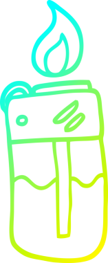 Bir insan tarafından çizilmiş çizgi film çakmağının soğuk gradyan çizimi