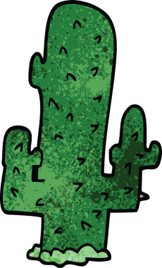 bir insan tarafından çizilmiş karalama kaktüsü.