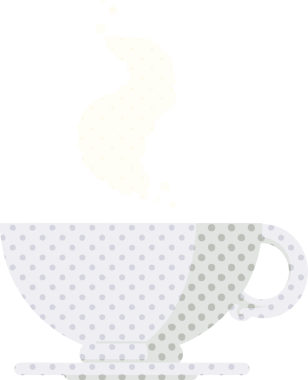 Bir insan tarafından çizilmiş bir fincan sıcak kahvenin düz renkli çizimi