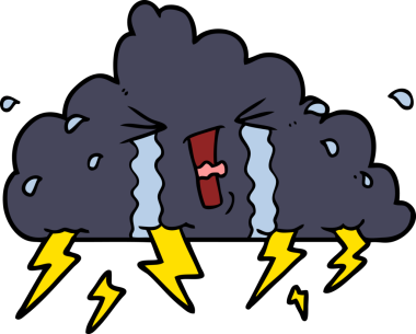 bir insan tarafından çizilmiş bir gökgürültüsü bulutu